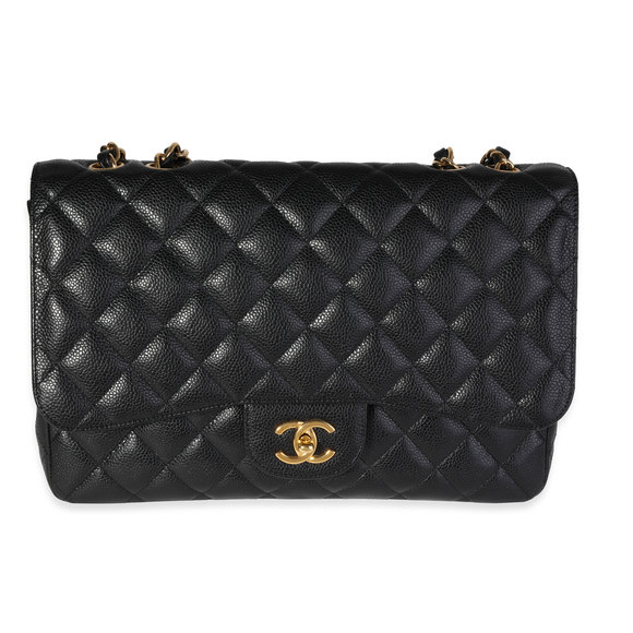 Chanel Handbags - Chanel Black Quilted Caviar Jumbo Classic Single Flap Handbag